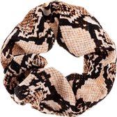 Nouka scrunchie, creme snake print