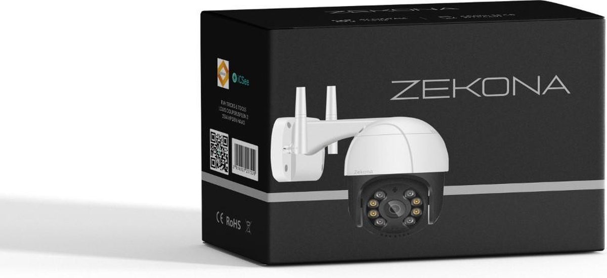 Zekona 20C Wit - Full HD Beveiligingscamera - IP Camera Beveiliging - Outdoor Beveiliging - Bewakingscamera voor Binnen & Buiten - Buiten Camera met Nachtzicht - Indoor Camera met Meeluister Functie - WiFi 4x Digitale Zoom + 32 GB SD Kaart – foto 7