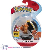 Pokemon Clip 'N Go - Vulpix + Luxury Ball - Speelgoed + 3 Pokémon Stickers + Pokémon Balpen! | Speelgoed Speelfiguur Actiefiguur voor kinderen jongens meisjes | Pokemon Kaarten GO Poke Mon Sw