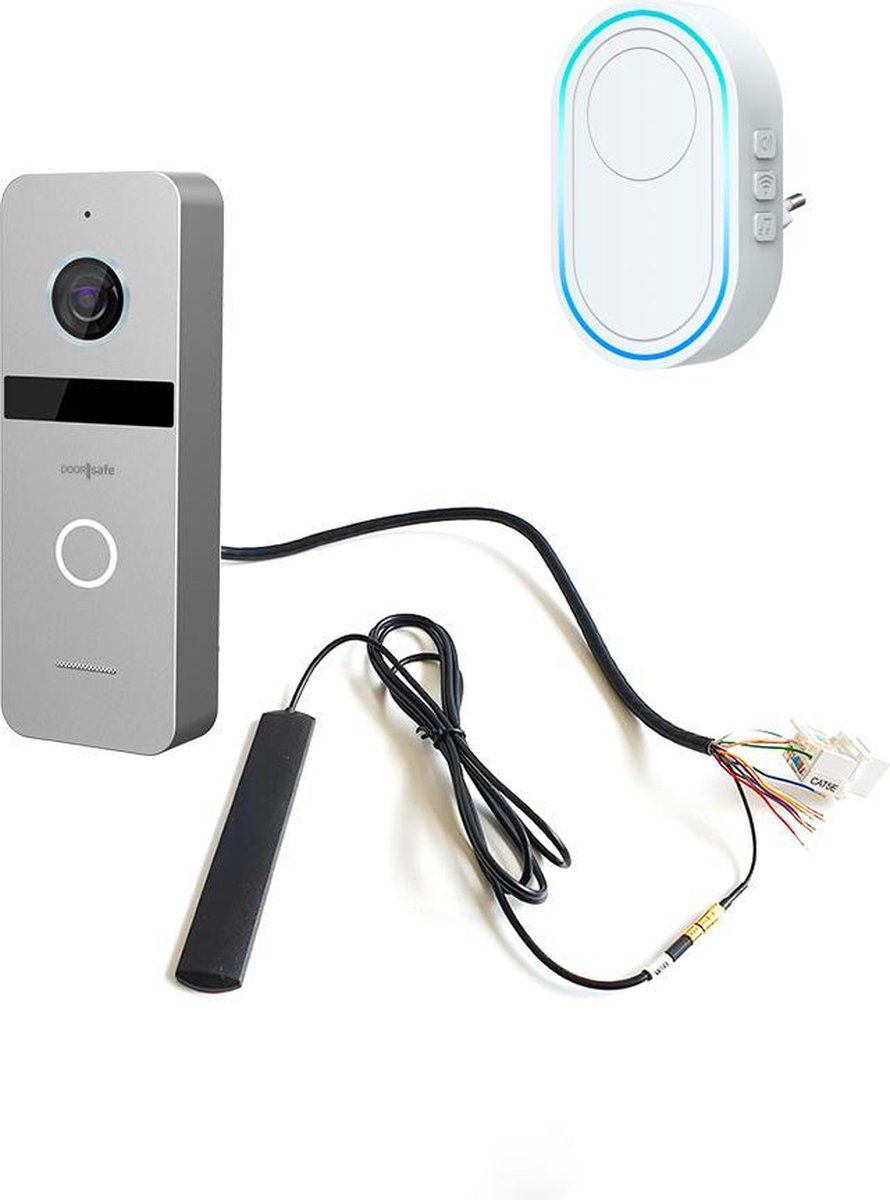 Doorsafe 6665 PRO - Professionele internet camera video deurbel - FHD 2MP - via 2.4 of 5Ghz WiFi of netwerkkabel - 32Gb & NAS - instelbaar bewakingsgebied & lichaamsdetectie + met WiFi gong