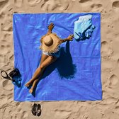 Zanddoek - Zandvrij Strandlaken – 200 x 200 cm – Donkerblauw