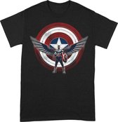 Falcon Winter Soldier Captain America Shield Chest Pose T-Shirt - XXL