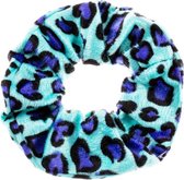 Nouka scrunchie, turquoise panterprint