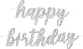 Verjaardag Letterslinger Happy Birthday Zilver 83,8cm