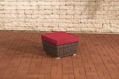Voetenbankje - Tuin - Met kussen - Bruin - Rood