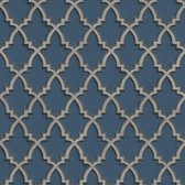 Dutch Wallcoverings - Wallstitch Moroccan trellis blue