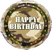 UNIQUE - Folie ballon Happy Birthday camouflage 45 cm