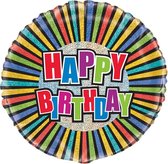 Helium Ballon Happy Birthday Regenboog 45cm leeg