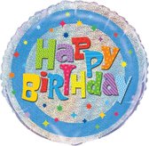 Helium Ballon Happy Birthday Glitters 45cm leeg
