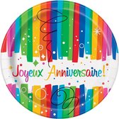 Borden Joyeux Anniversaire 17,5cm 8st