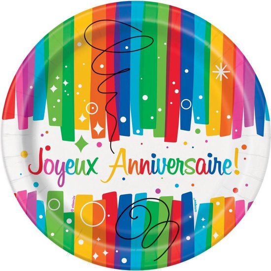 Borden Joyeux Anniversaire 17 5cm 8st Bol Com