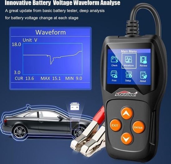 Vijftig maak een foto operator Professionele Auto & Motor Batterijtester - Accu tester 12V -  Batterijconditie /... | bol.com