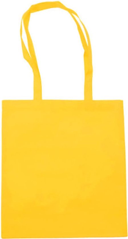 Canvas tas - basic shopper draagtas van non-woven textielvezel - geel
