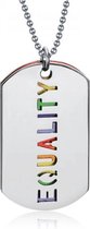 LGBT ketting| Sieraden Pride | LGBTQ Regenboog Dubbel Tag 5 | Liefde / Vriendschap\ Family | Trendy Sieraad Kerst / Sinterklaas / Feestdagen Cadeau| Hanger