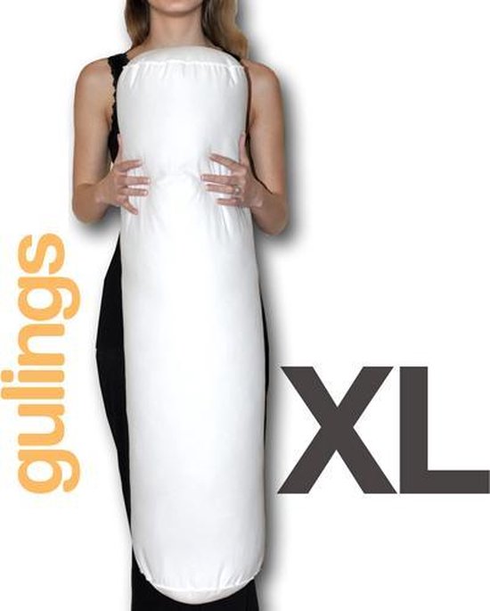 Guling XL Rolkussen - Body Pillow Wit zonder Sloop, 25 x 100cm, Extra Lang, Handgemaakt Lichaamskussen met Comfortabele Vulling, voor Zijslapers