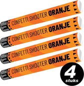 Confetti Kanon 40 cm Oranje Shooter - Set van 4 stuks (oranje confetti papier)