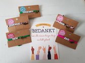 juf meester armbandje - bedelbandje - bedankje - juffen meester - teacher gift set