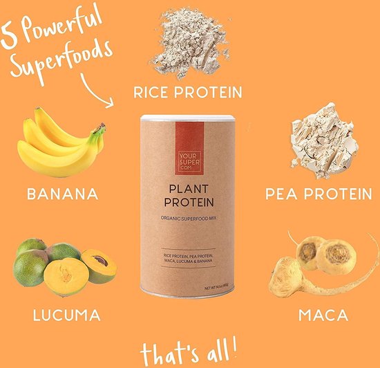 Your Super - PLANT PROTEIN - Organic Proteïne Mix - Plantaardig eiwitpoeder - Versterkt je spieren