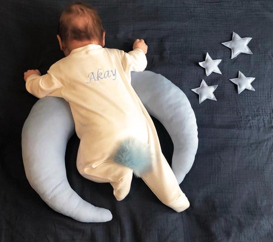 Maan Kussen & Sterren Set - Blauw Unieke Photo Shoots voor je baby,  Babyshower,... | bol.com