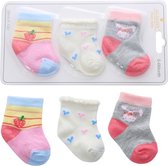 Newborn Sokjes Meisjes - Baby Sokjes 0-6 maanden - 3 paar baby sokken