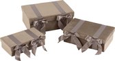 J-Line Set Van 3 Koffers Fluweel/Satijn Beige