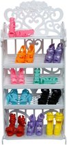 Dolldreams | Schoenenkast met 10 paar schoenen voor modepoppen - past op Barbie