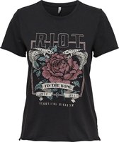 ONLY ONLLUCY LIFE REG S/S COUNTRY TOP BOX JRS Dames T-shirt - Maat XS