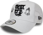 New Era Script White A Frame Trucker