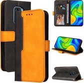 Voor Xiaomi Redmi Note 9 4G Buitenlandse Versie/10X 4G Zakelijke Stiksels-Kleur Horizontale Flip PU Lederen Case met Houder & Kaartsleuven & Fotolijst (Oranje)