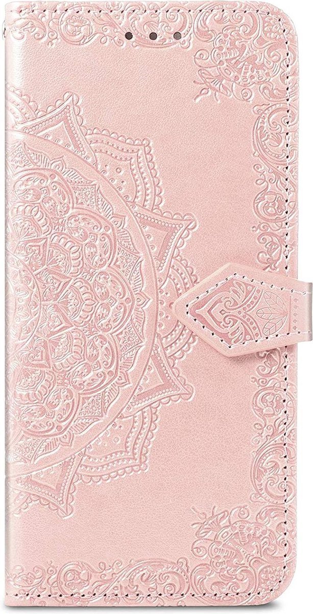 Geschikt voor Samsung Galaxy S21 Bookcase - Roze - Bloemen - Portemonnee Hoesje