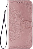 Samsung Galaxy A50 Bookcase - Roze - Bloemen - Portemonnee Hoesje