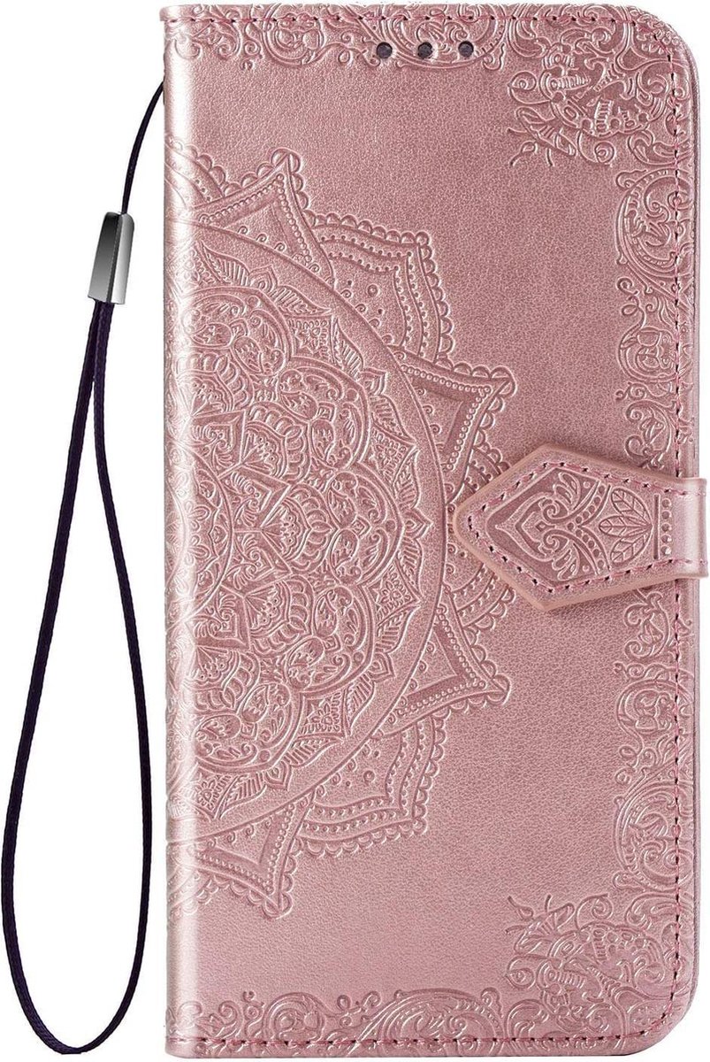 Geschikt voor Samsung Galaxy A50 Bookcase - Roze - Bloemen - Portemonnee Hoesje