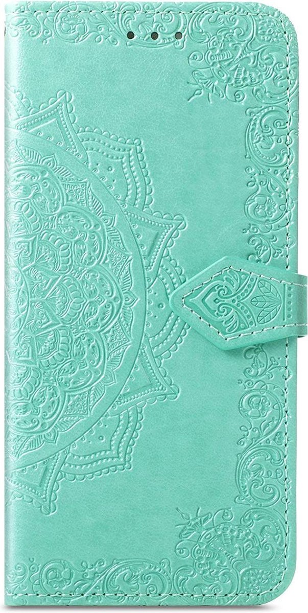 Geschikt voor Samsung Galaxy S21 Bookcase - Groen - Bloemen - Portemonnee Hoesje