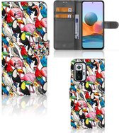 Wallet Book Case Xiaomi Redmi Note 10 Pro Telefoon Hoesje Birds