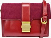 Fashionfanatics® Rezzo Crossbodytas Donkerrood - Druksluiting - Dames