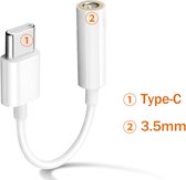 Type C naar 3,5 mm audioadapterkabel voor Xiaomi USB C naar 3,5 AUX Headphone Jack Convertor Samsung Note 20 S21 Wit