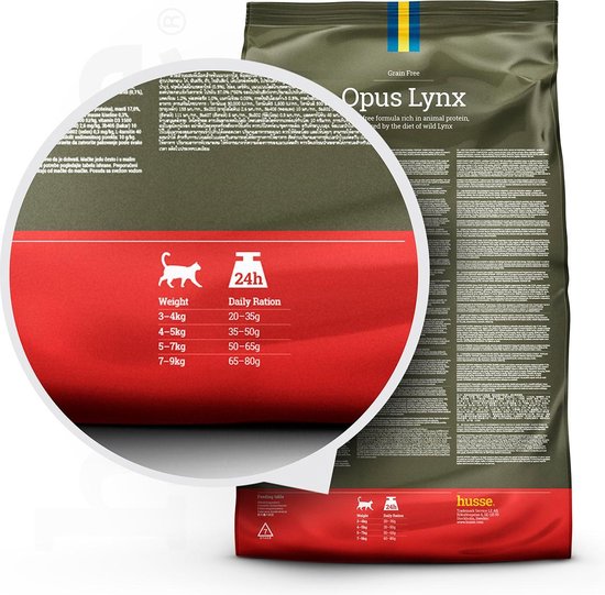 Husse Opus Lynx - Graanvrij Kattenvoer, Graanvrije Kattenbrokken, Kattenvoeding Droogvoer - 2 kg