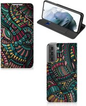 Telefoontasje Geschikt voor Samsung Galaxy S21 FE Smart Cover Aztec