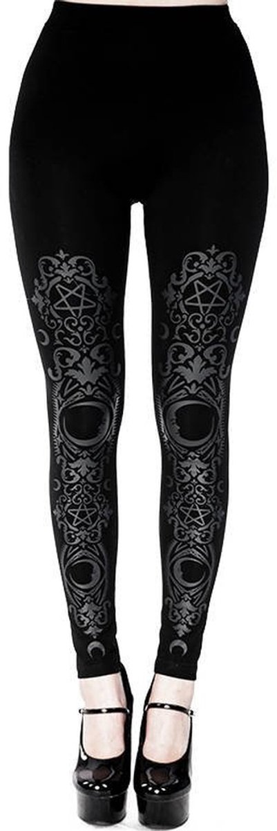 Restyle - Baroque crescent print Legging - S - Zwart