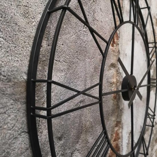 IvoQ Wandklok Zwart Romeins Gouden Wijzers 40 cm - Woonaccessoires | Klokken