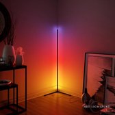 Moderne LED Vloerlamp | Minimalistisch | RGB | Verticaal Leeslicht | Zwart | Met afstandsbediening | Woonkamer slaapkamer kantoor