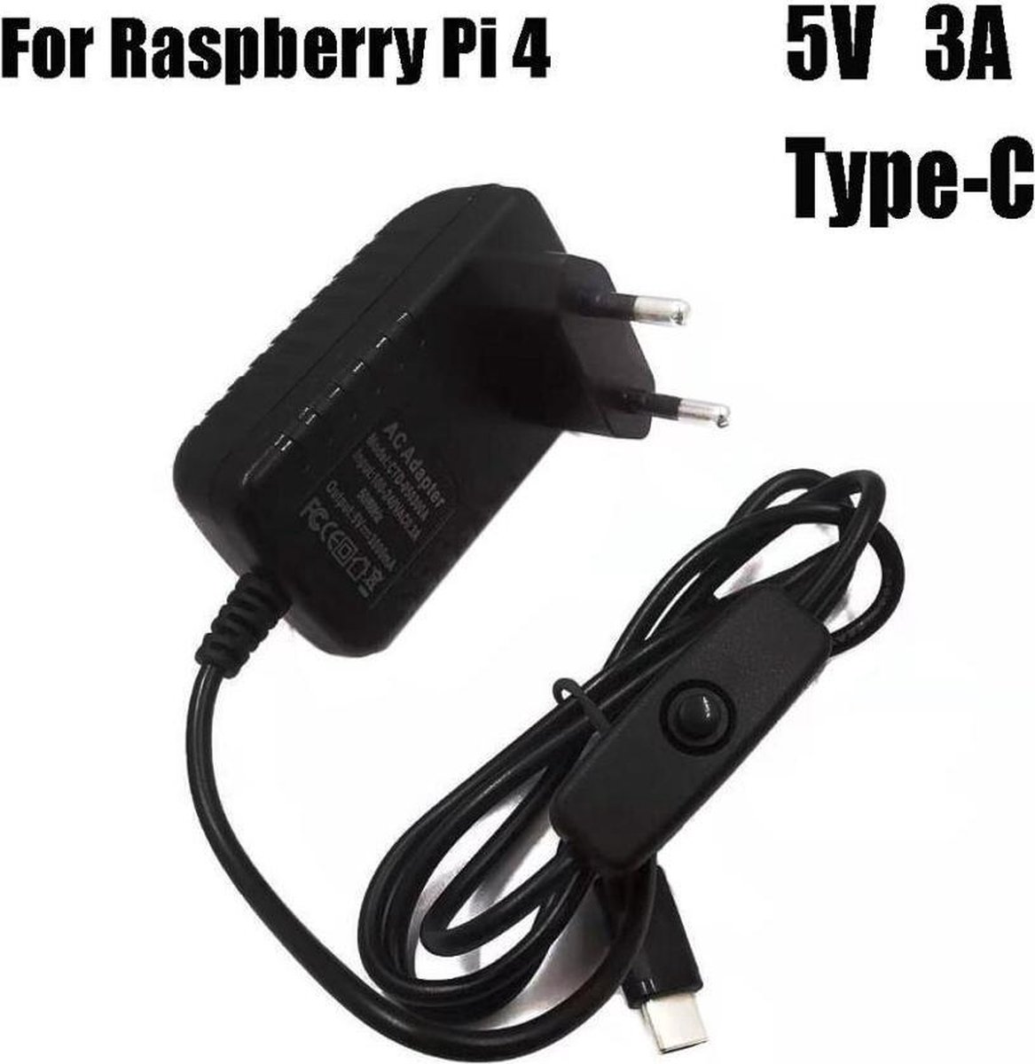 🇹🇳 Cable USB vers Type C 5V 3A avec interrupteur ON/OFF Pi4