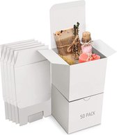 Belle Vous Witte Hobby Kado Dozen (50Pak) - Doos Maat 7,5 x 7,5 x7,5cm - Makkelijk in Elkaar te Zetten Presentaties Geschenk Presentjes Doos - Feestjes, Verjaardagen, Huwelijken, V