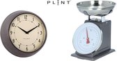 PLINT - by Bluetoolz® - Retro 2 cadeauset - Keukenweegschaal en wandklok (zonder waterkoker) - antraciet - *** met drie jaar garantie!!!