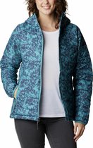 Columbia Powder Lite Hooded Jacket Dames Outdoorjas - Canyon Blue Flo - Maat L