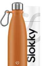 Slokky - Matte Orange Thermosfles & Karabijnhaak - 500ml