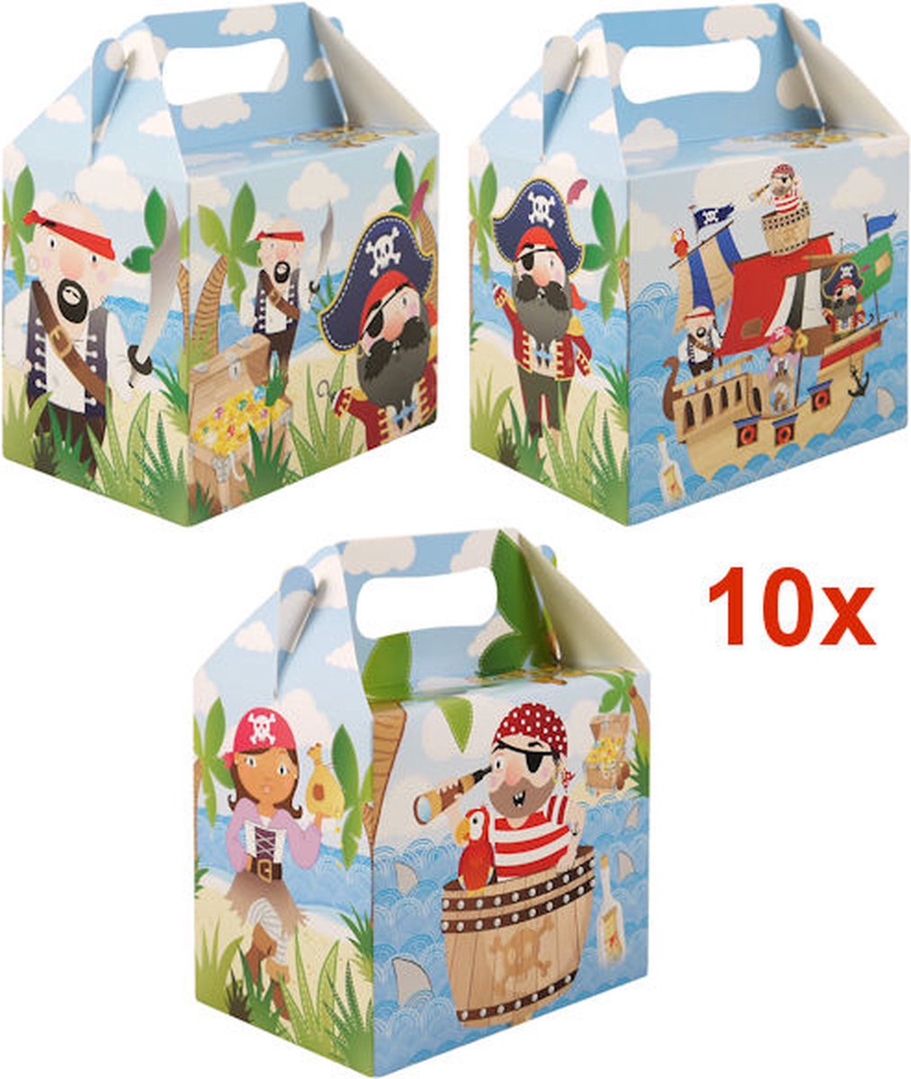 10 STUKS - LUXE PIRATEN - Traktatie Doos - INCLUSIEF SPEELGOED - Traktaties Uitdeelcadeaus voor Verjaardagen en Kinderfeestjes — afbeelding 8