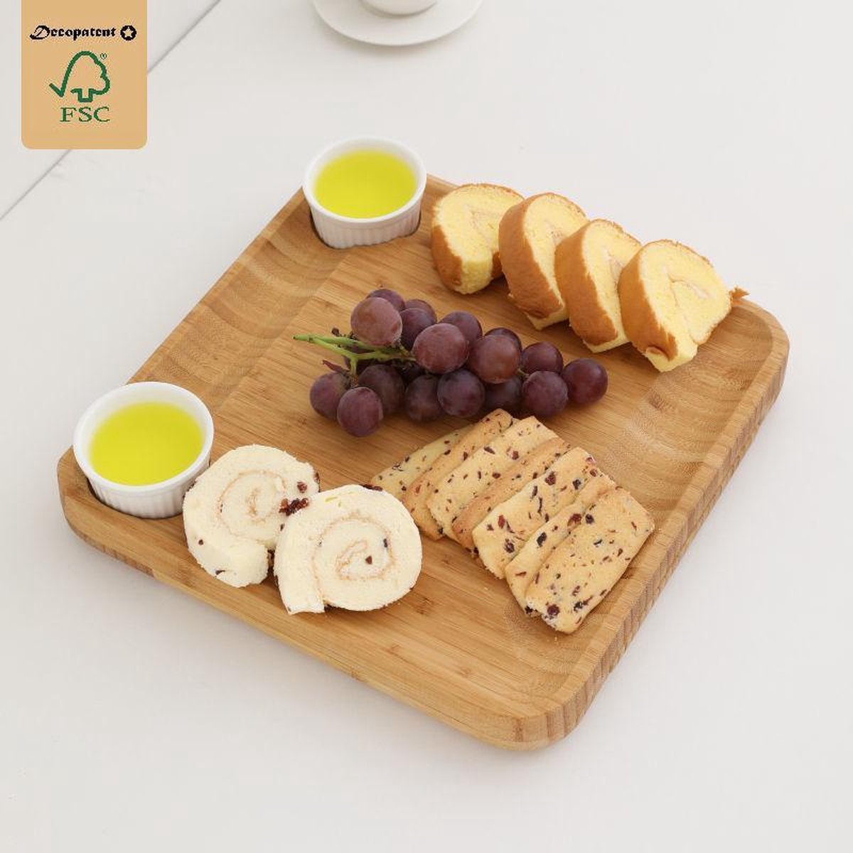 Luxe XL Kaasplank met Lade en Inclusief 4-delige Kaas Messen Set - Kaas Serveerplank - Bamboe Kaasplank met messen — cadeau in Kookcadeaus - foto 5
