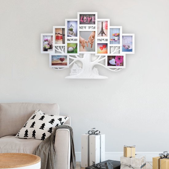 Czemo Fotolijst collage 10 x 15 cm, hout, frame voor 6 foto's, opvouwbaar, dubbele portretlijst, decoratieve geschenken voor bureau, familie, bruiloft