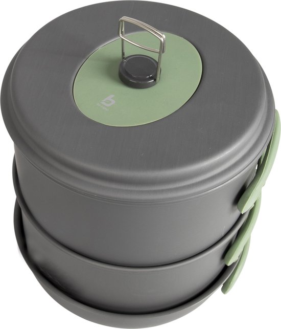 Bo-Camp - Pannenset - Explorer - 4-Delig - Met theeketel - Hard anodized - Aluminium